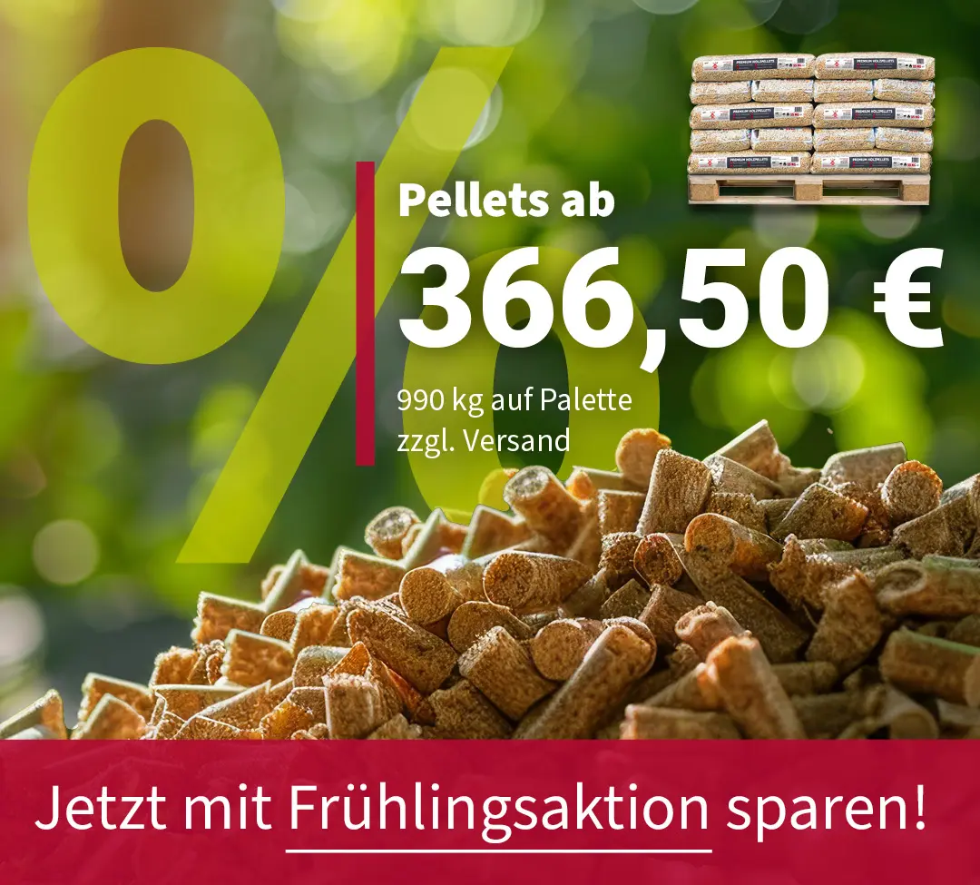 Pellets ab 366,50 €. 990kg auf Palette zzgl. Versand. Jetzt mit Frühlingsaktion sparen!